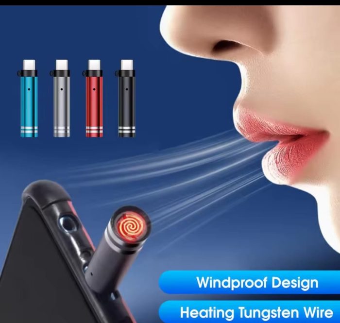 USB-C Mini Flameless Lighter – Windproof Electronic Lighter with Auto Shut-Offi