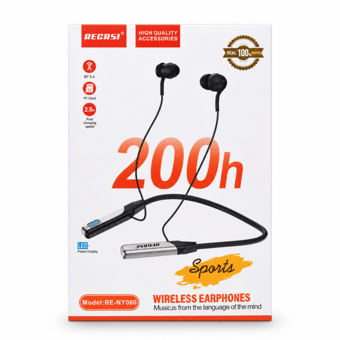 🎧 RE-NY060 Recrsi Wireless Neckband – Bluetooth 5.3