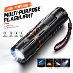 🔦 Rechargeable LED Flashlight – 4500mAh | Telescopic Zoom | Power Bank | Waterproof Metal Tactical Torch | Type-C Charging