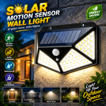 ☀️ 12W Solar Motion Sensor Wall Light – Waterproof Outdoor LED Light | 2200mAh Battery & 3 Lighting Modes