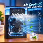 Extonic ET-C702 3-in-1 পোর্টেবল এয়ার কুলার, মিস্ট ফ্যান ও USB ফ্যান – ৬০০ml পানির ট্যাংক, LED লাইট, টাইমার ও Type-C