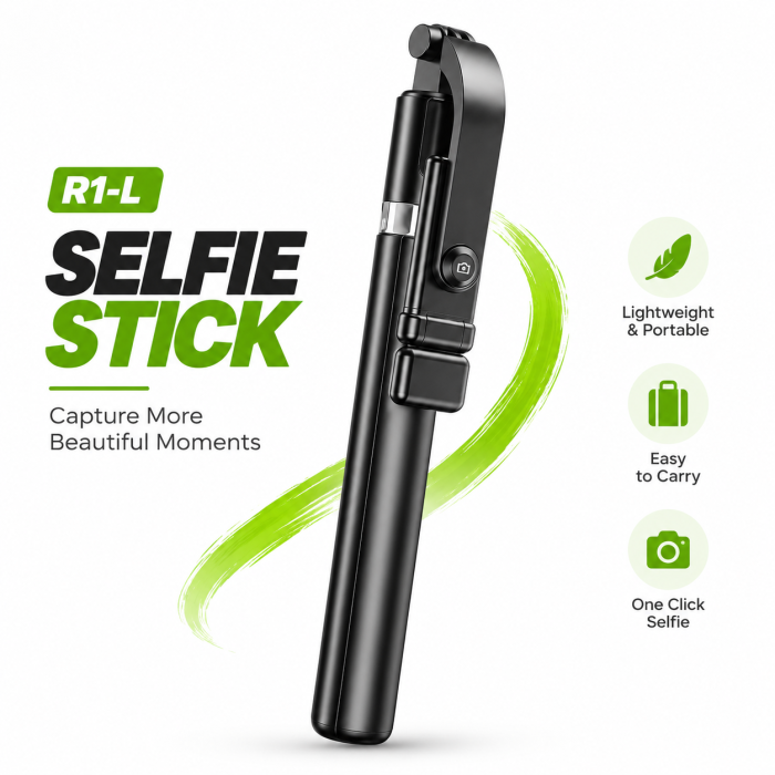 R1L 3-In-1 Wireless Bluetooth Selfie Stick ও Tripod Stand with Remote 📸🤳