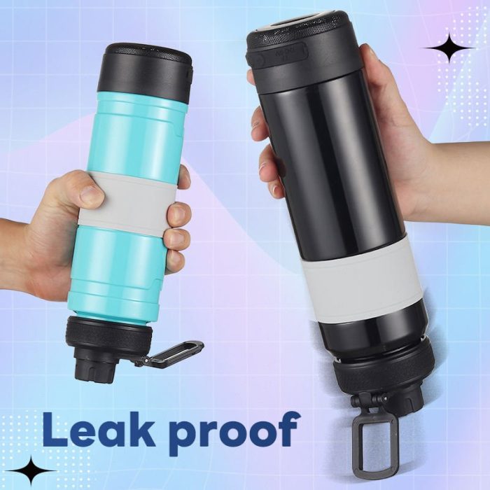 2-In-1 Portable Bluetooth Speaker & Water Bottle (550ml) – Wireless স্পিকার ও Leak-Proof পানির বোতল with Hand Strap for Gym, Sports & Travel 🔊💧